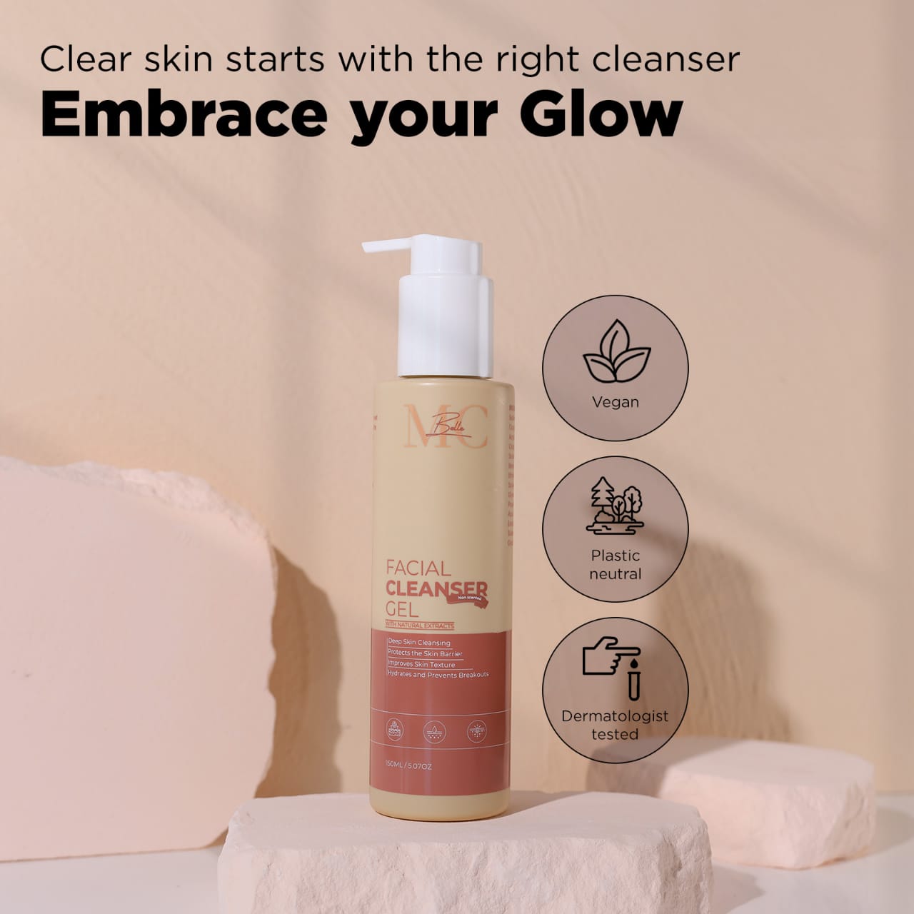 Facial Cleanser for All Skin Types – Non-Scented & Peppermint Face Wash with Sodium Hyaluronate, Glycerin, Organic Milk Thistle & Willow Bark Extract – Deep Cleansing & Acne Treatment