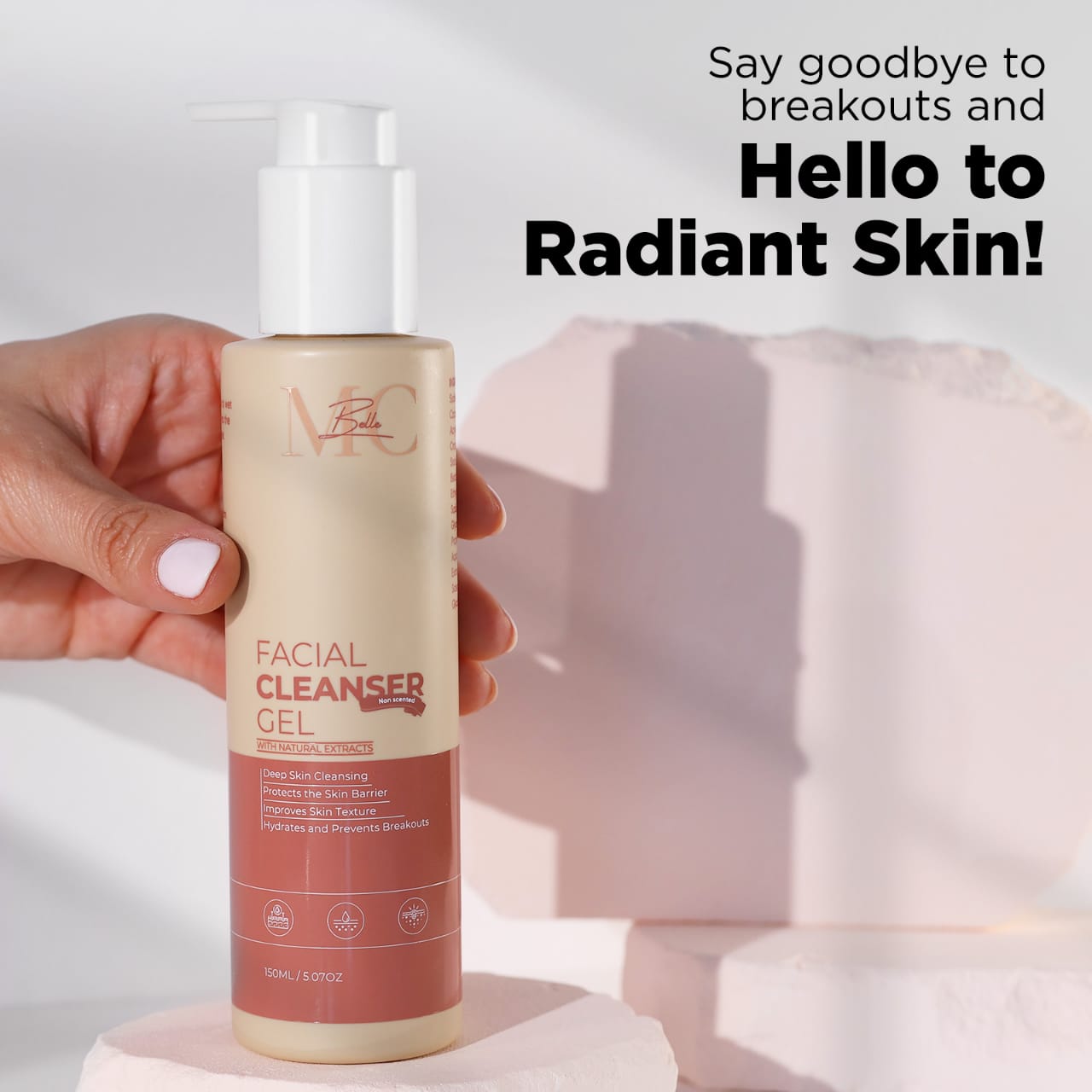 Facial Cleanser for All Skin Types – Non-Scented & Peppermint Face Wash with Sodium Hyaluronate, Glycerin, Organic Milk Thistle & Willow Bark Extract – Deep Cleansing & Acne Treatment