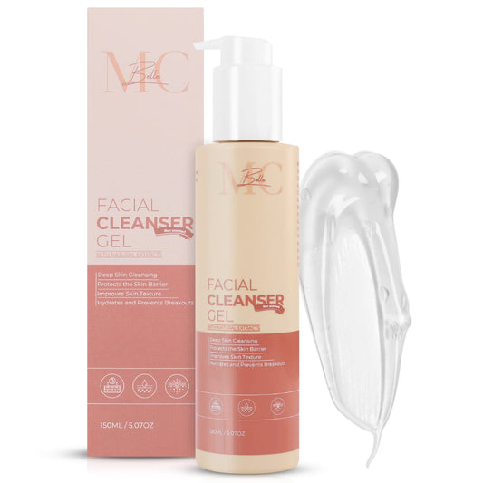 Facial Cleanser for All Skin Types – Non-Scented & Peppermint Face Wash with Sodium Hyaluronate, Glycerin, Organic Milk Thistle & Willow Bark Extract – Deep Cleansing & Acne Treatment