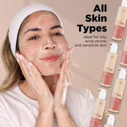 Facial Cleanser for All Skin Types – Non-Scented & Peppermint Face Wash with Sodium Hyaluronate, Glycerin, Organic Milk Thistle & Willow Bark Extract – Deep Cleansing & Acne Treatment